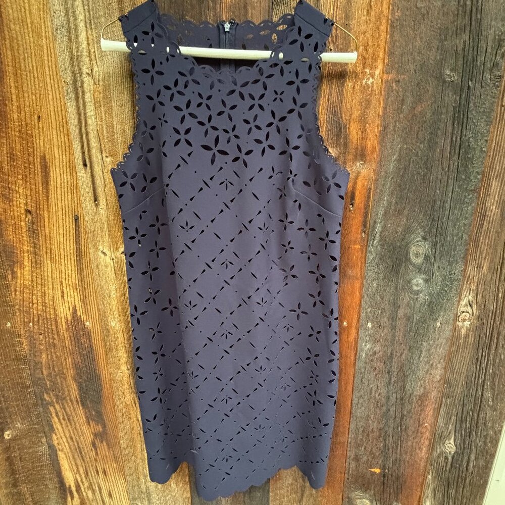 Peek a boo Navy Blue sleeveless dress, knee length, no tags, but fits M/L